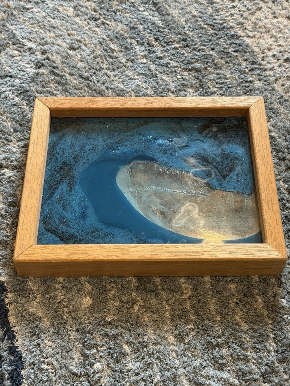 Vintage Liquid Sand Frame Display Motion Landscape blue 8.5x10.5"